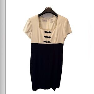 Liz Claiborne Black and Cream Dress